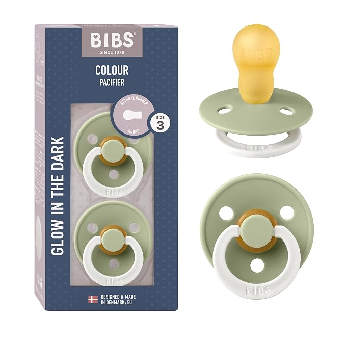 BIBS Pacifiers Colour Collection | Natural Rubber Baby Pacifier | Set of 2 by BIBS