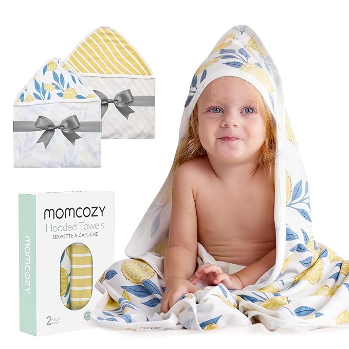 Momcozy Hooded Baby Towel, 2 Pack Baby Bath Towel Set by Momcozy