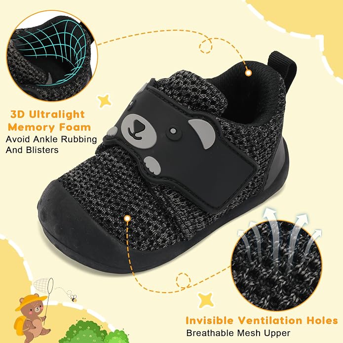 FEETCITY Baby Walking Shoes Wide Baby Shoes Boys Girls Infant Sneakers Crib - Image 4