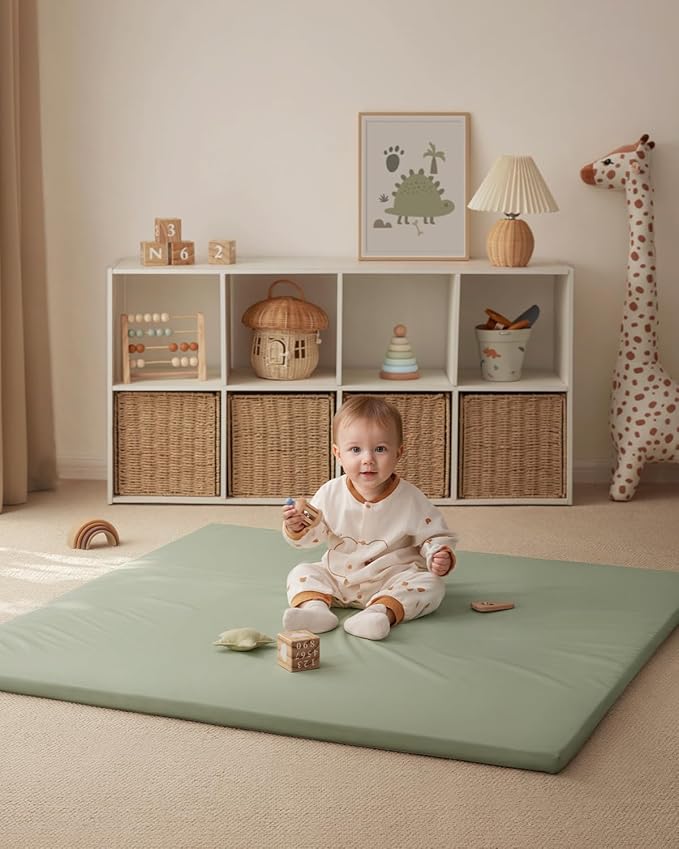 Blissful Diary Vegan Leather Baby Play Mat, 47x47 Thicken Foam Cushioned & - Image 7