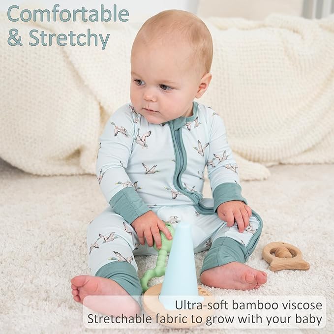 LollyBanks Baby Pajamas, 2-Way Zipper Romper, 95% Viscose Made from Bamboo and - Image 3
