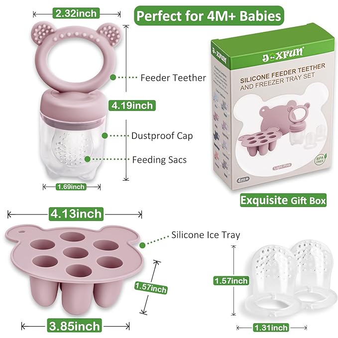 JEXFUN Silicone Breastmilk Popsicle Freezer Molds & Baby Fruit Food Feeder - Image 4