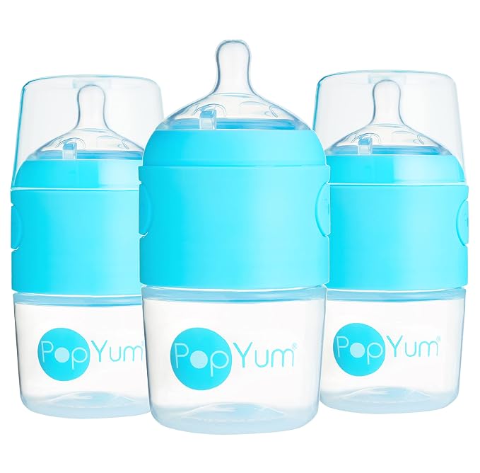 PopYum 5 oz Blue Anti-Colic Formula Making/Mixing/Dispenser Baby Bottles by PopYum