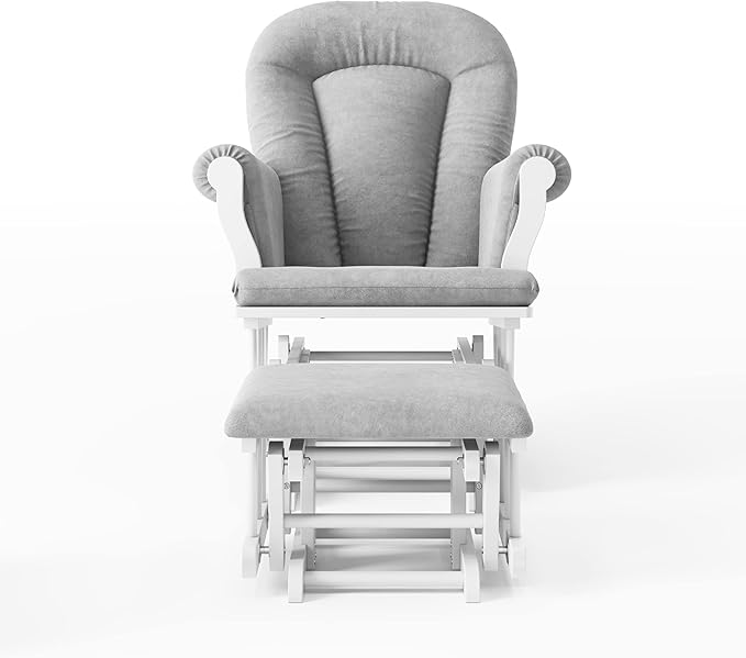 Child Craft Cozy Glider Rocker and Ottoman Set, Padded Cushion - Image 6