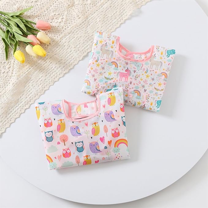 3 Pcs Waterproof Long Sleeves Baby Bibs Weaning Smock Bib 3-24 Months - Image 4