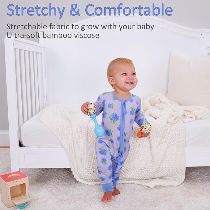 LollyBanks Baby Pajamas, 2-Way Zipper Romper, 95% Viscose Made from Bamboo and - Image 3