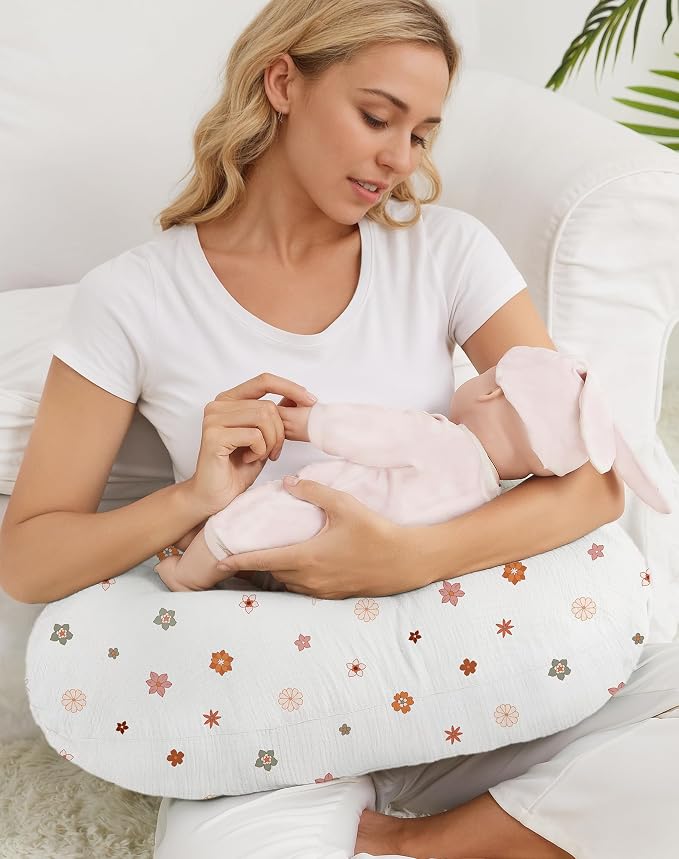 Nursing Pillow Covers 2 Pack, Muslin Nursing Cover - Image 7
