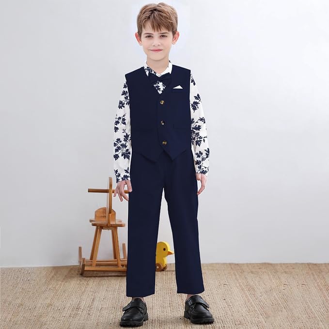 SANGTREE Boys Cotton Linen Suit Formal Set Baby Clothes Boy Gentleman Wedding - Image 3