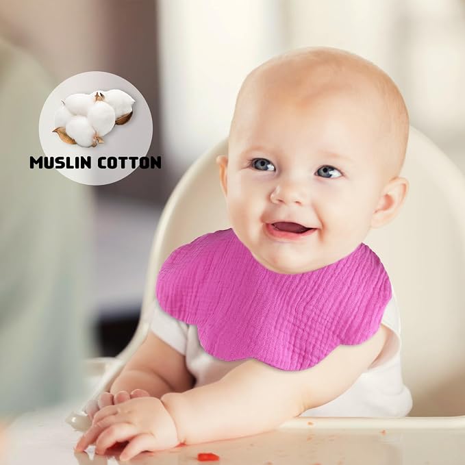 Baby Drool Bibs for Unisex Girls Boys 12 Pack Baby Muslin Bibs for Drooling and - Image 6