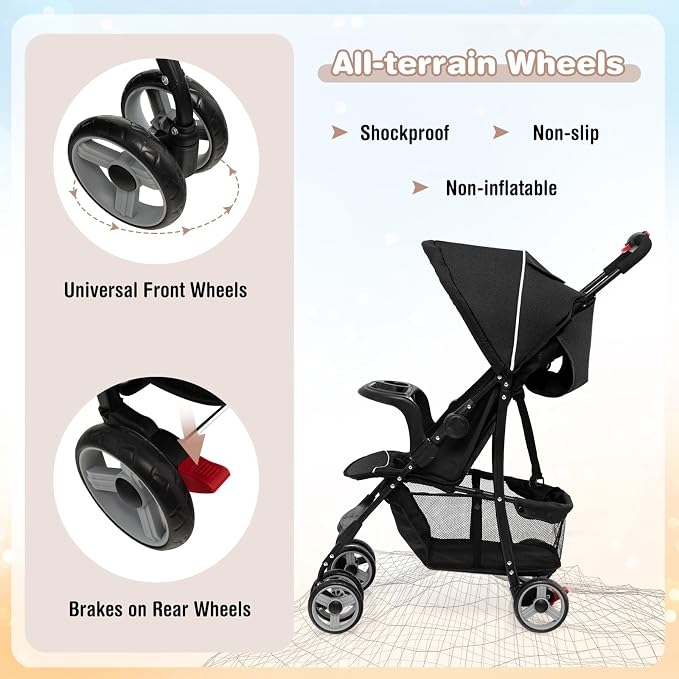 Baby Joy Lightweight Stroller, Compact Toddler Travel Stroller - Image 5