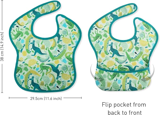 Mess Proof Baby Bib 3 Pack, Waterproof Led Weaning Baby Feeding Bibs - Image 3