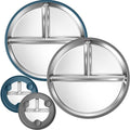 BUSOHA 2 Pack Stainless Steel Kids Plate by BUSOHA