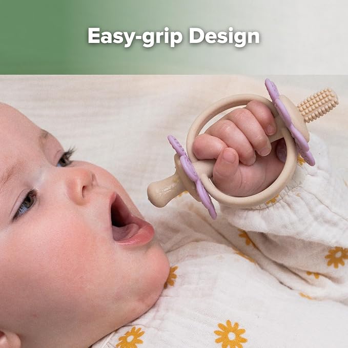 haakaa Silicone Twin Flower Teether, Nipple-Shaped End - Image 6