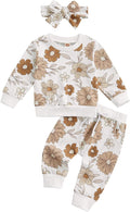 3Pcs Baby Girl Outfits Daisy Sweatshirt + Pants + Headband Infant Fall Winter by CIYCUIT