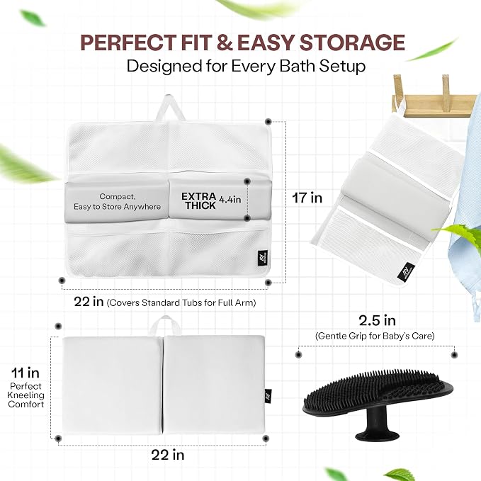 Baby Bath Kneeler & Elbow Rest Pad – Extra Thick Foam Pads - Image 4
