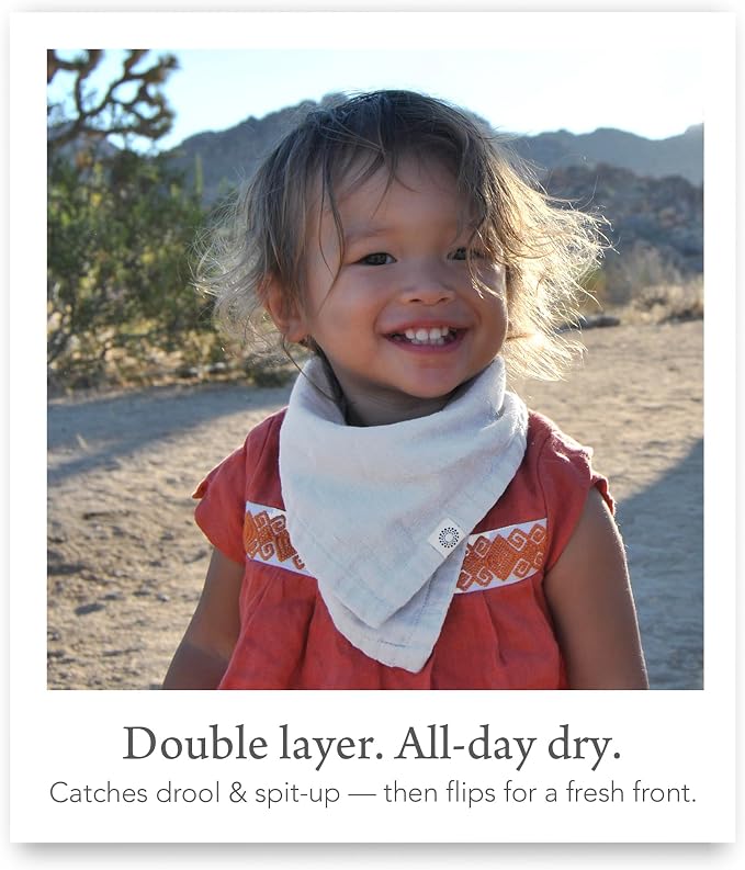 Kishu Baby Indi Organic Baby Bandana Bibs – Fairtrade 4-Way Reversible Drool - Image 3