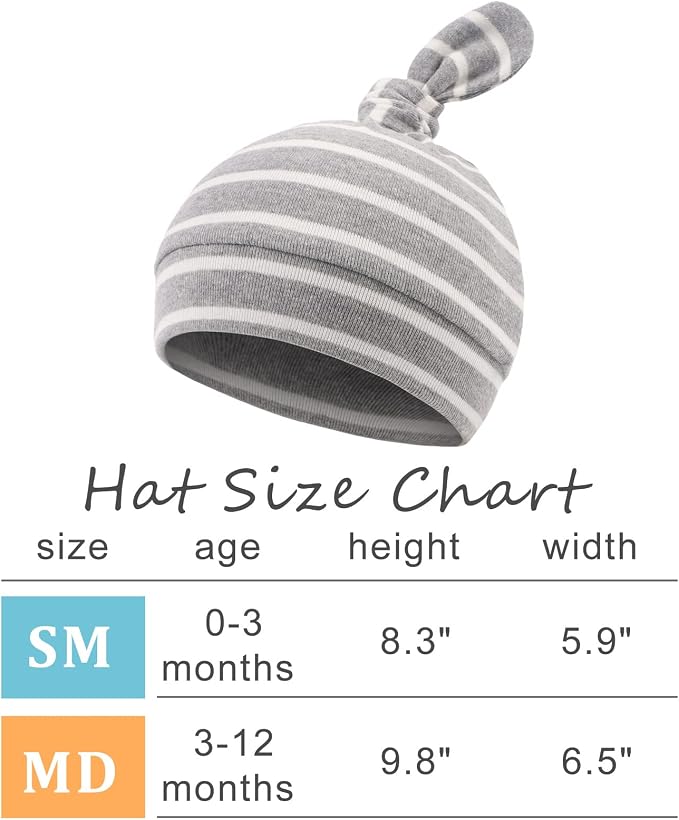 JANGANNSA Newborn Baby Hat Infant Baby Boys Beanie Top Knot Stretchy Hats - Image 6