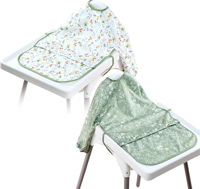 2-Pack Long Sleeve Baby Bib, Coverall Baby Bibs by CoolaPeach