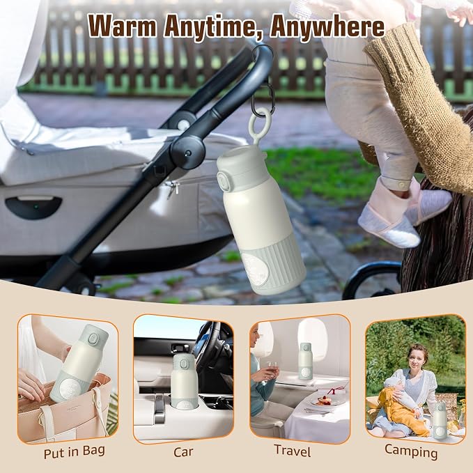 Portable Bottle Warmer for Breast Milk, Formula or Water 13oz Large Capacity - Image 7