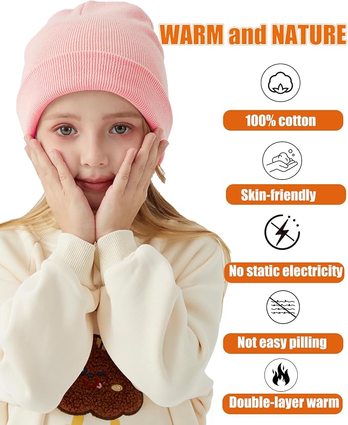 ROYBENS 100% Cotton Baby Beanie Cute Toddler Winter Hat Boys Girls Kids Soft - Image 4