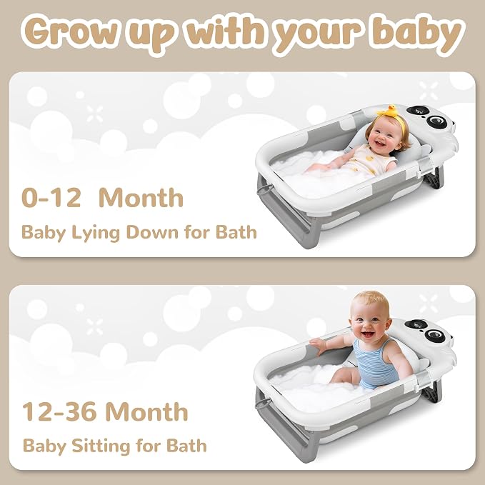 Collapsible Baby Bathtub for Newborn, Baby Bath Tub - Image 4