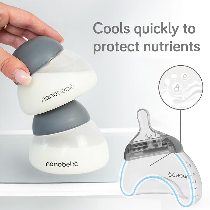 Nanobebe Breastmilk Bottle, Breastfeeding Newborn Breast Like, Anti Colic - Image 2