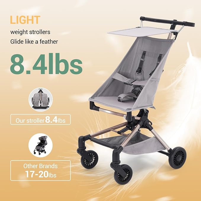 Lightweight Baby Travel Stroller – Compact & Airplane-Friendly Design, One-Hand - Image 3