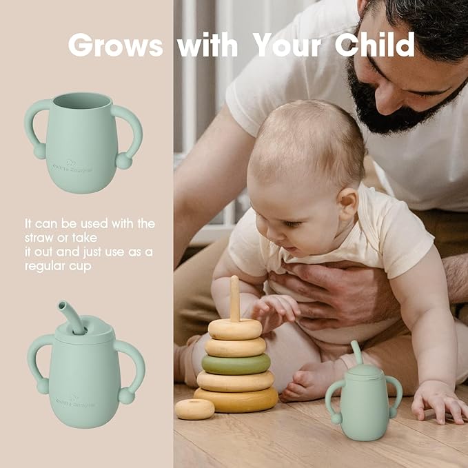 Cuddle Campus Pack of 2 Silicone Baby Training Cup, Shatterproof Toddler Sippy - Image 4