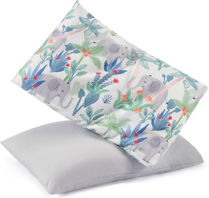 TILLYOU Toddler Pillowcases 13 x 18 Travel Pillow Case 2 Pack, Kids Pillowcases by TILLYOU
