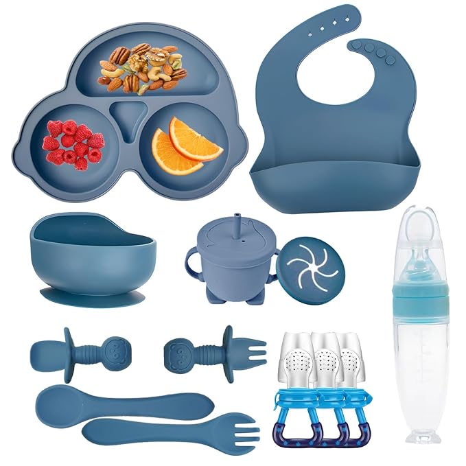 Silicone Baby Feeding Set, Miicasa Baby Led Weaning Supplies Kit by MIICASA