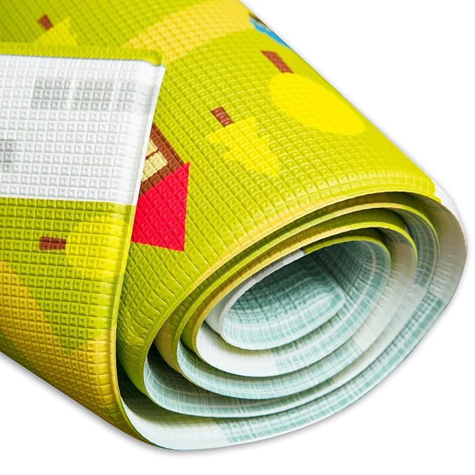Baby Care Play Mat) 82'' x 55'' Original One-Piece Reversible Rollable - Image 8