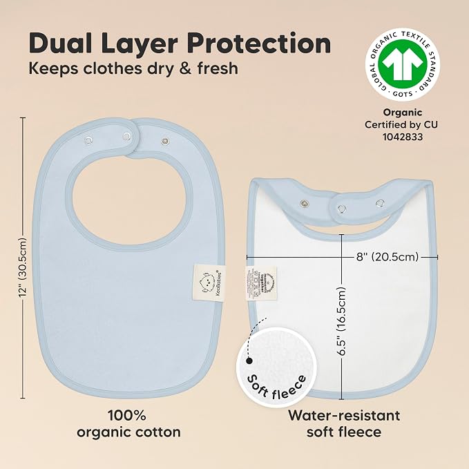 8-Pack Organic Baby Bibs for Boys, Girls - Image 3