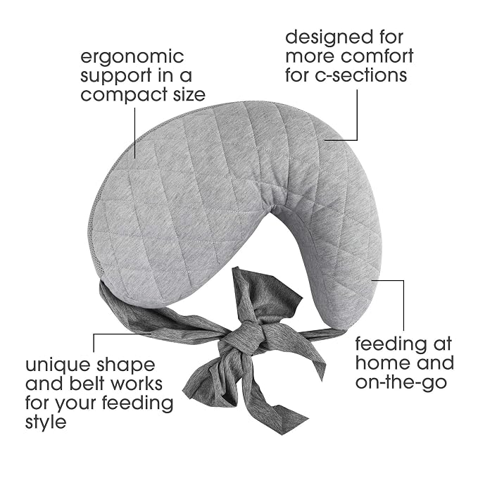 Boppy Anywhere Travel Nursing Pillow, Soft Gray, Plus Sized to Petite - Image 2