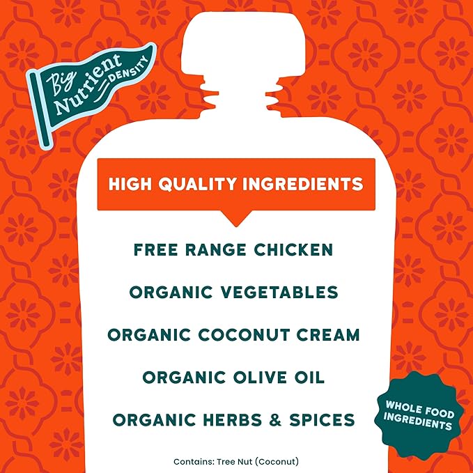 Serenity Kids 6+ Months Chicken Tikka Masala Baby Food Puree Pouches - Image 3