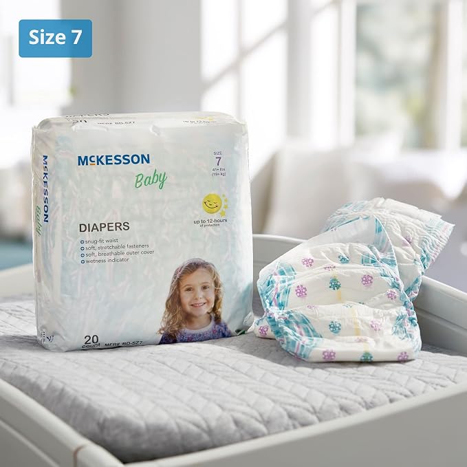 McKesson Baby Diaper Size 7, Over 41 lbs. BD-SZ7, 20 Ct - Image 2