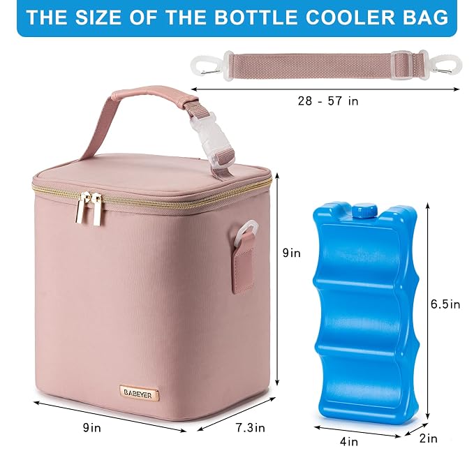 Breast Milk Cooler Bag with Ice Pack Fits 6 Baby Bottles Up to 9 Ounce - Image 5
