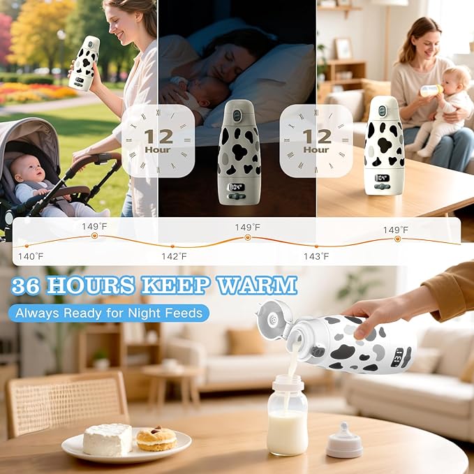 Portable Bottle Warmer for Travel, Super Fast Heating and Charging 17.5oz Large - Image 7