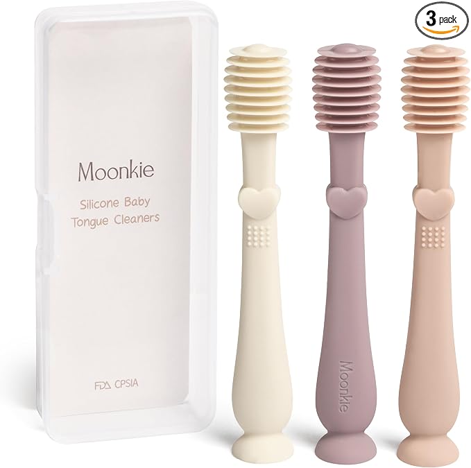 Moonkie Baby Tongue Cleaner, Toddler Toothbrush, Baby Oral Cleaner Newborn Kit by Moonkie