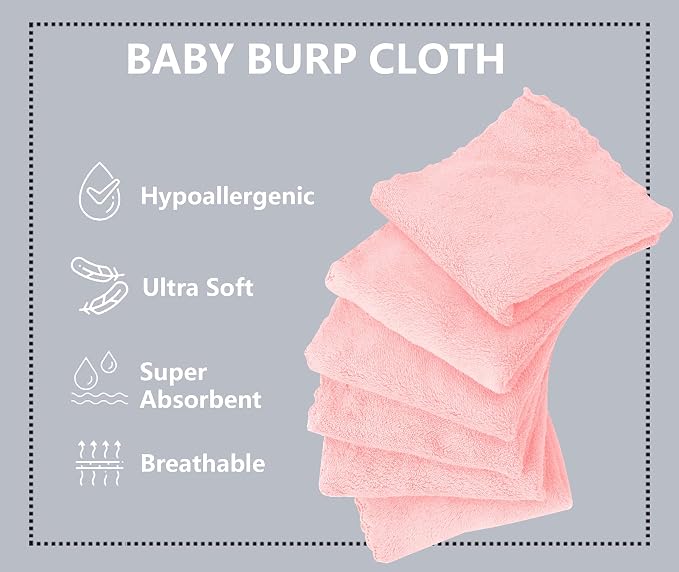 8 Pack Large Burp Cloths for Baby - Image 2