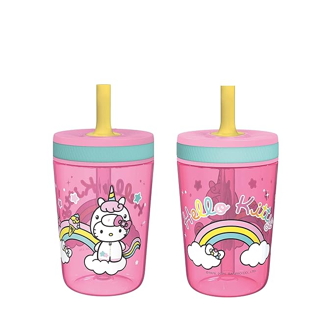 Zak Designs 15oz Hello Kitty Kelso Tumbler Set, Leak-Proof Screw-On Lid by ZakDesigns