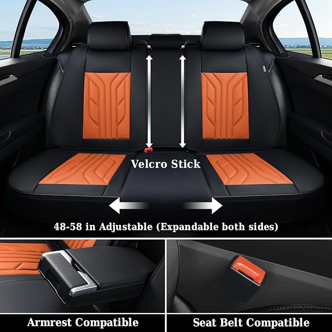 Coverado Car Seat Covers Full Set, Automotive Seat Covers Car Seat Protector - Image 4