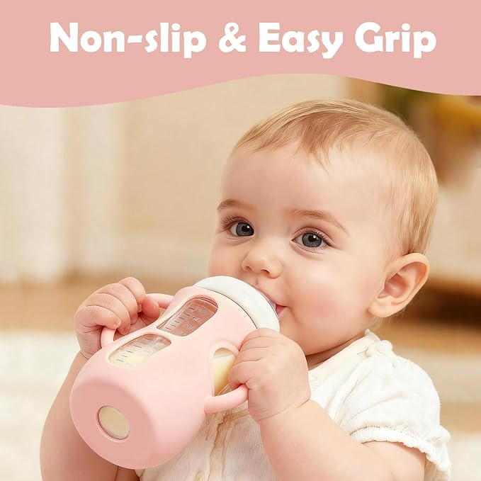 4 Pack Silicone Sleeves for Avent Natural Glass Baby Bottles, Anti Breakage - Image 3