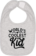 World's Coolest Kid Funny Cute Humor Infant Premium Jersey Baby Bib by WildBobby