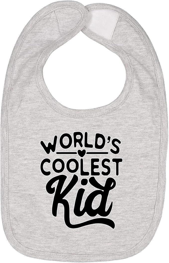 World's Coolest Kid Funny Cute Humor Infant Premium Jersey Baby Bib by WildBobby