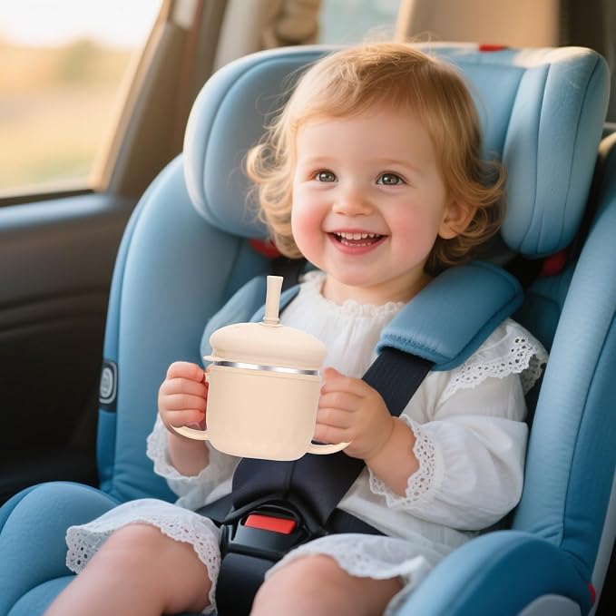 BUSOHA Stainless Steel Sippy Cups - 3 IN 1 Silicone Sippy Cup - Image 5