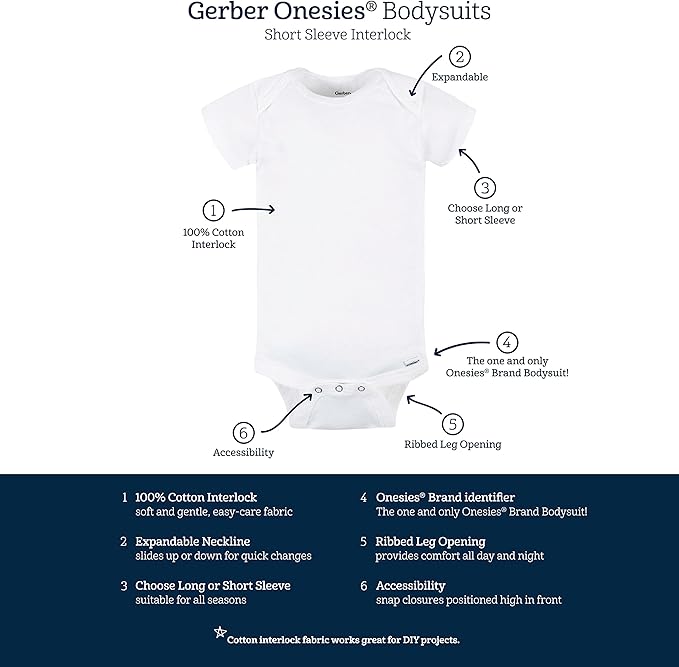 Gerber baby-girls 5-pack Solid Onesies Bodysuits - Image 4