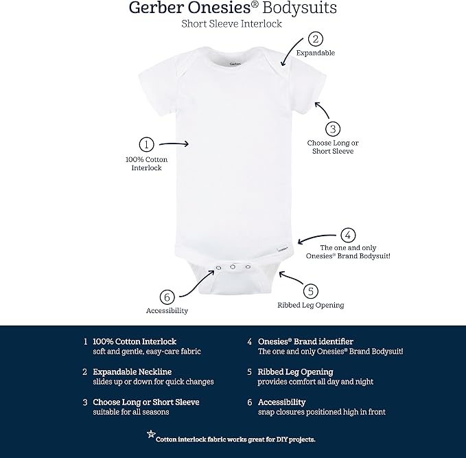 Gerber baby-girls 5-pack Solid Onesies Bodysuits - Image 3