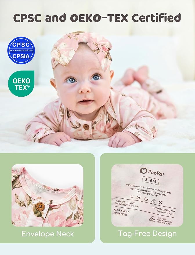 PATPAT Baby Sleeper Gown with Bamboo Viscose - Image 2