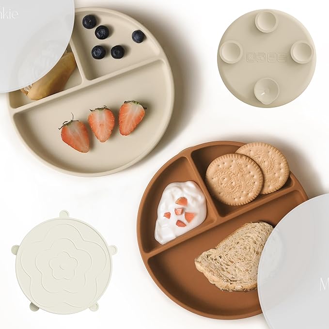 Moonkie Suction Plates for Baby | 100% Silicone BPA-Free Baby Plates by Moonkie