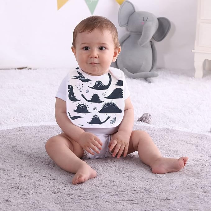 Maiwa 6 Pack Waterproof Cotton Baby Bibs - Image 4